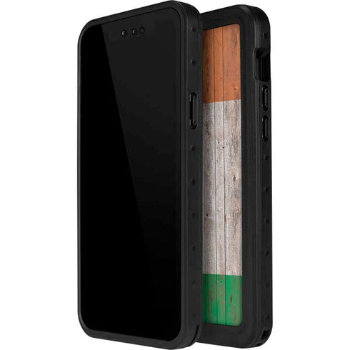 Ireland Flag Dark Wood iPhone 13 Mini Waterproof Case